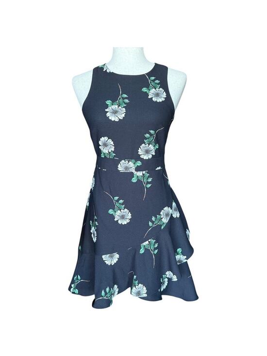 Banana Republic Dresses & Skirts - Banana Republic Floral Fit & Flare Sleeveless Ruffle Hem Dress 00 Petite